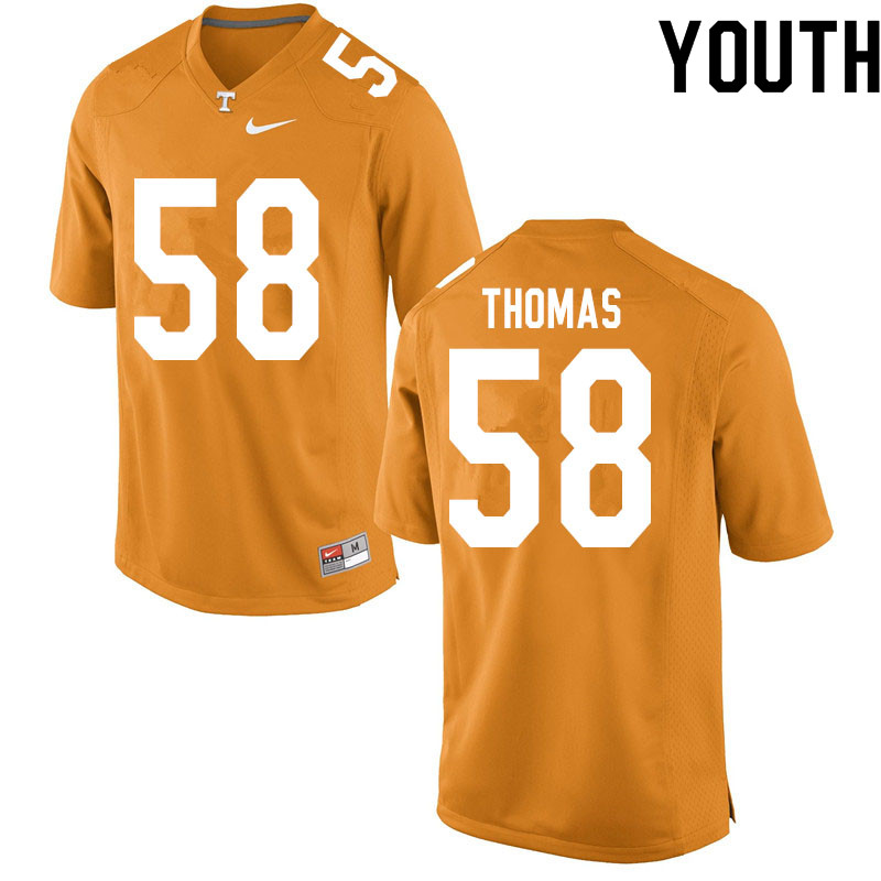 Youth #58 Omari Thomas Tennessee Volunteers College Football Jerseys Sale-Orange